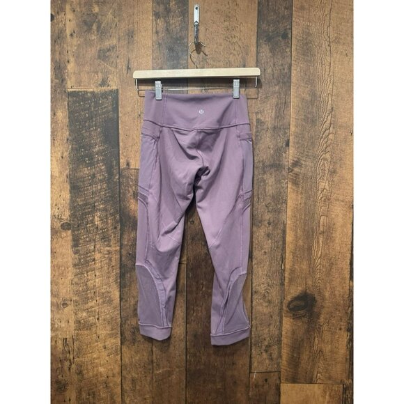Lululemon Forget The Sweat Crop *21" Smoked Mulberry Size 6 - Picture 4 of 7